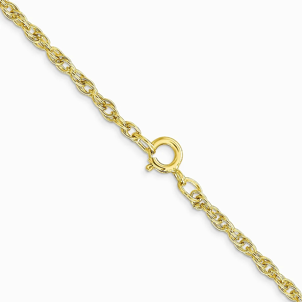 10K Yellow Gold 1.55mm Carded Cable Rope Chain Necklace 16″-24″