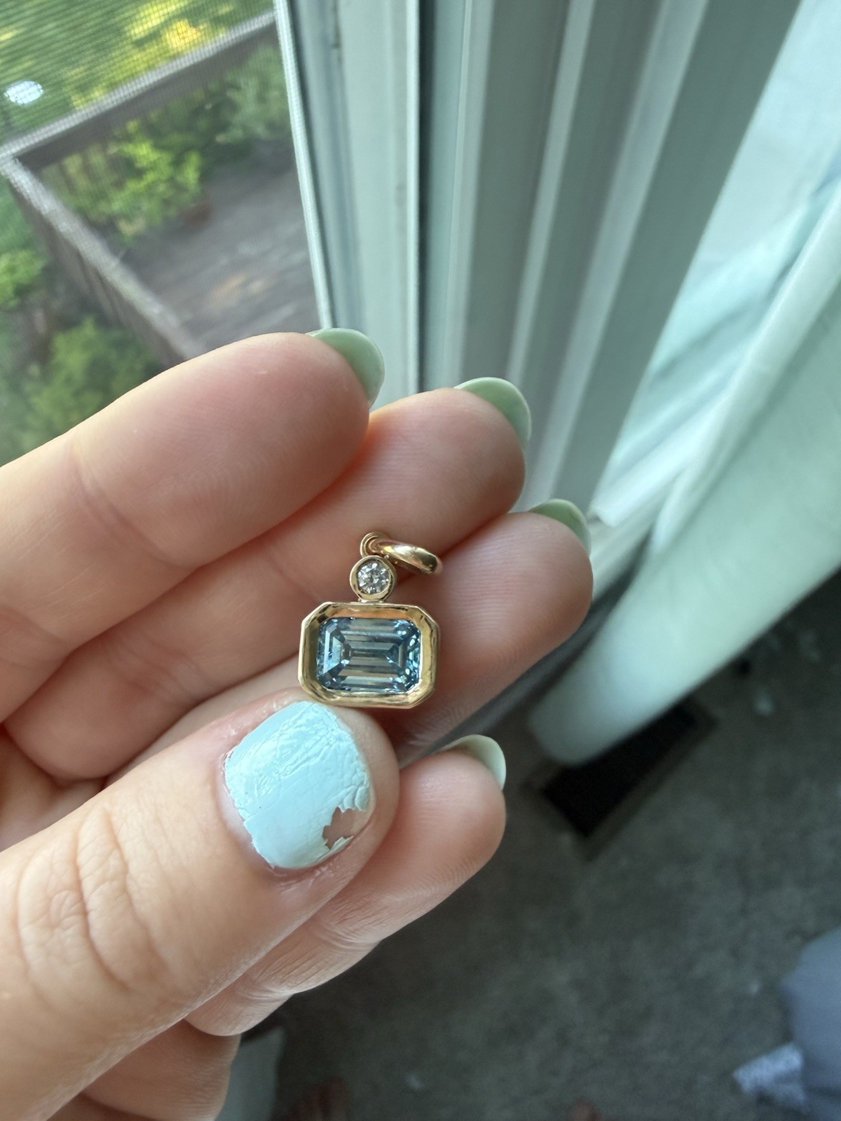Fare Well Fine Jewelry Custom Diamond 14k Gold Pendant with IGI Certificate