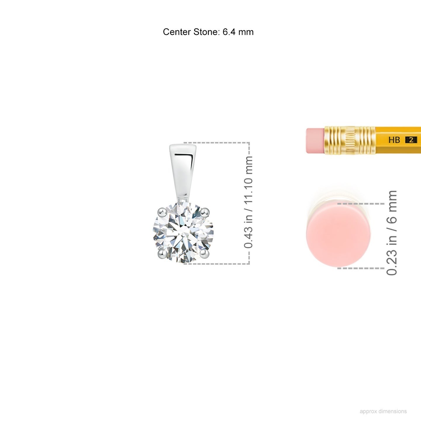1.00 Ct Round Cut Lab Grown Diamond Pendant Necklace 925 Sterling Silver E-F VS1