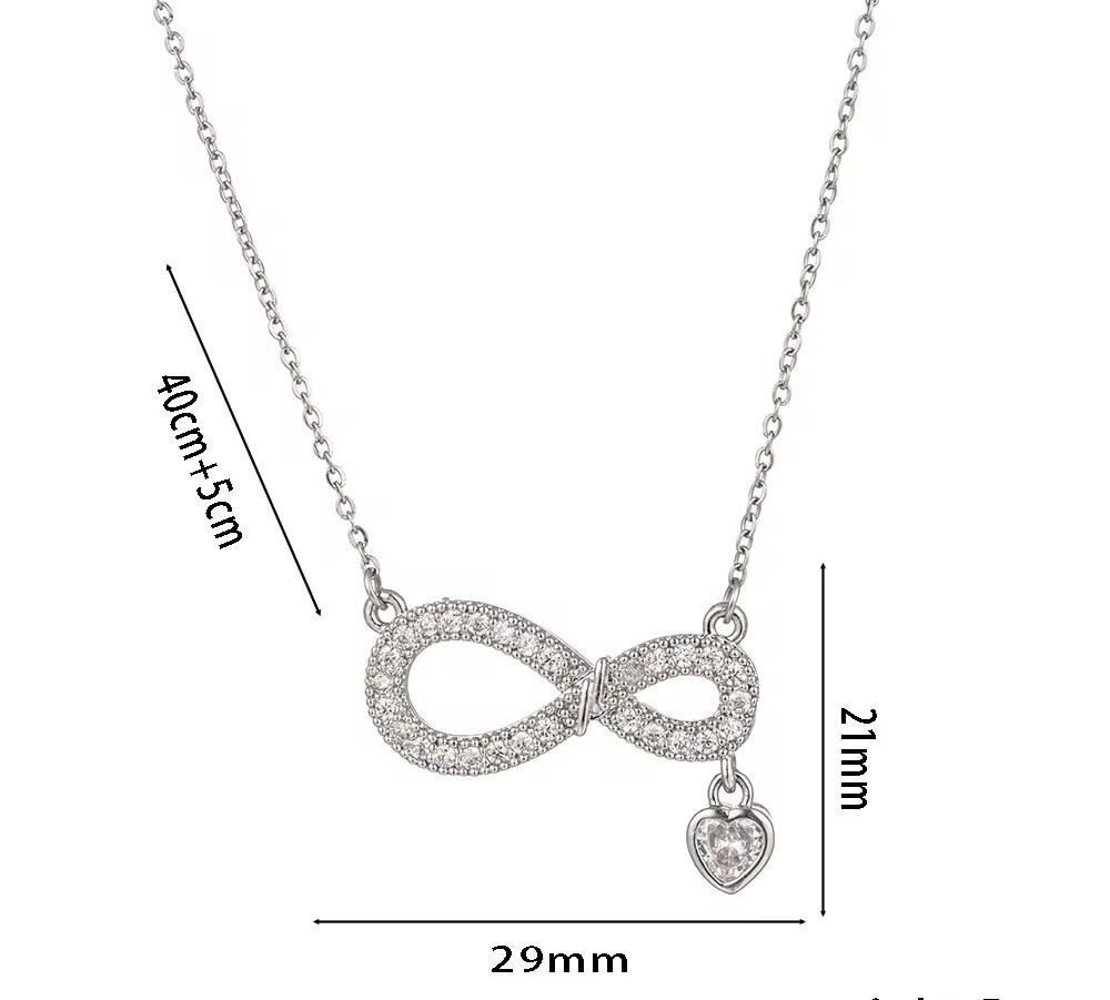 Infinity Necklace with Heart Pendant | Stainless Steel Love Promise Necklace
