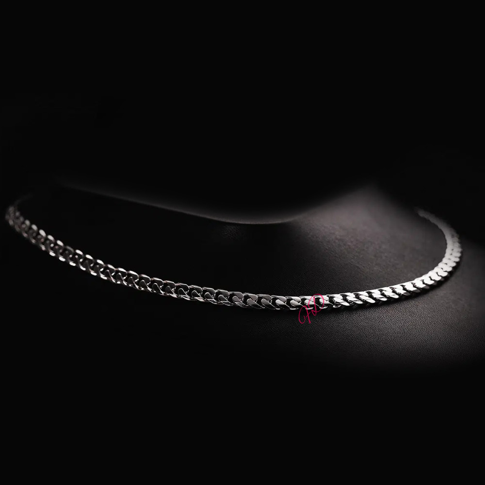 Width 6 MM 950 Platinum Mens Miami Cuban Chain Necklace Length 24 Inches