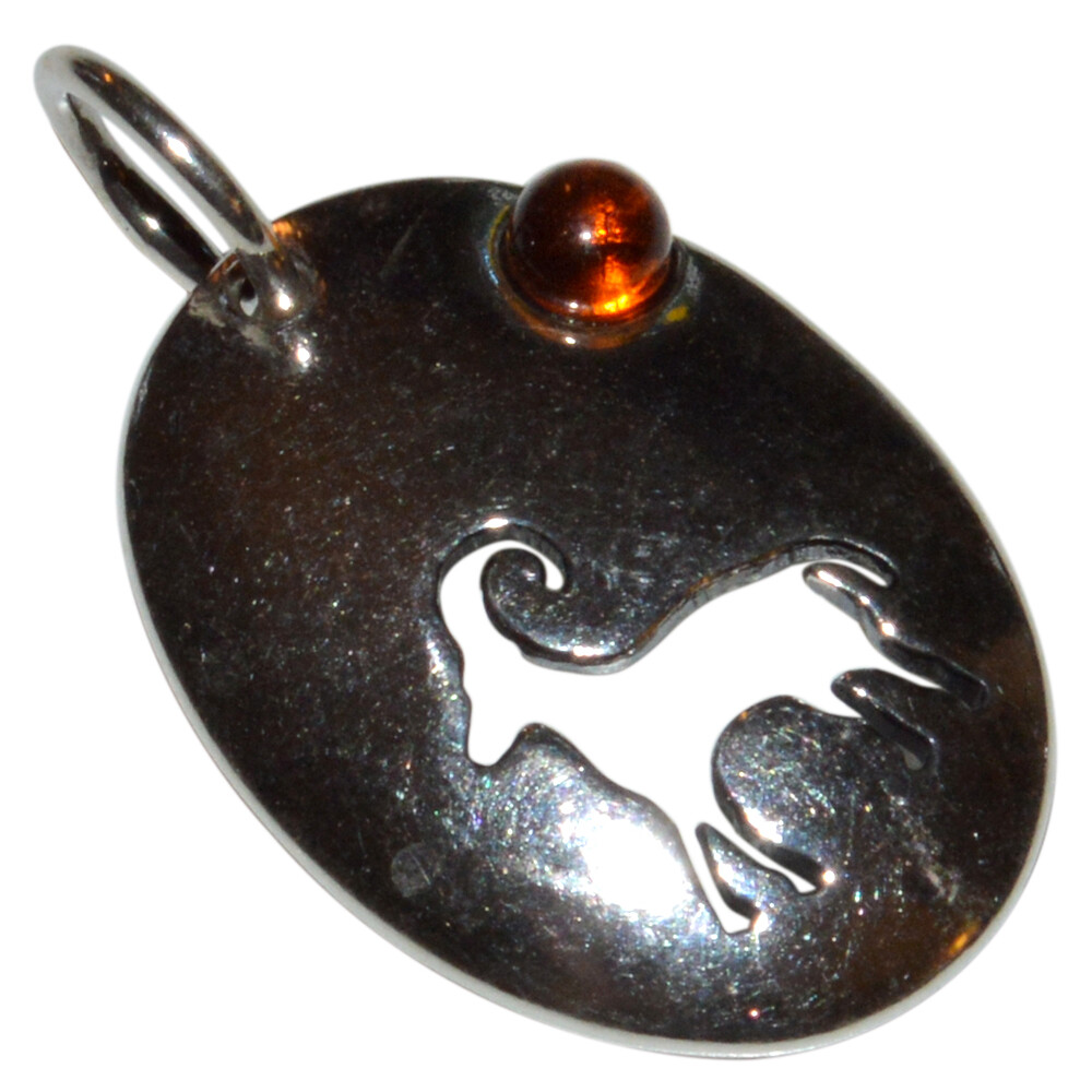 1.6g Horoscope – Aries Authentic Baltic Amber 925 Silver Pendant N-A735