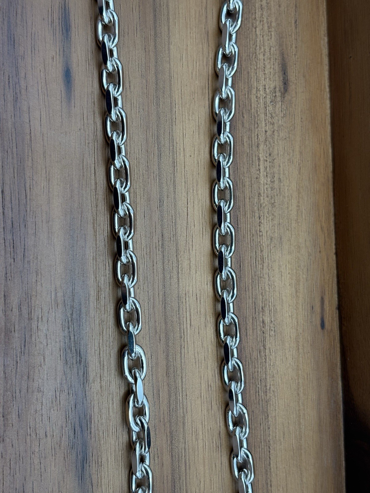 18 INCH STERLING SILVER CABLE ANCHOR LINK CHAIN NECKLACE 6MM 48.8G RHODIUM 925