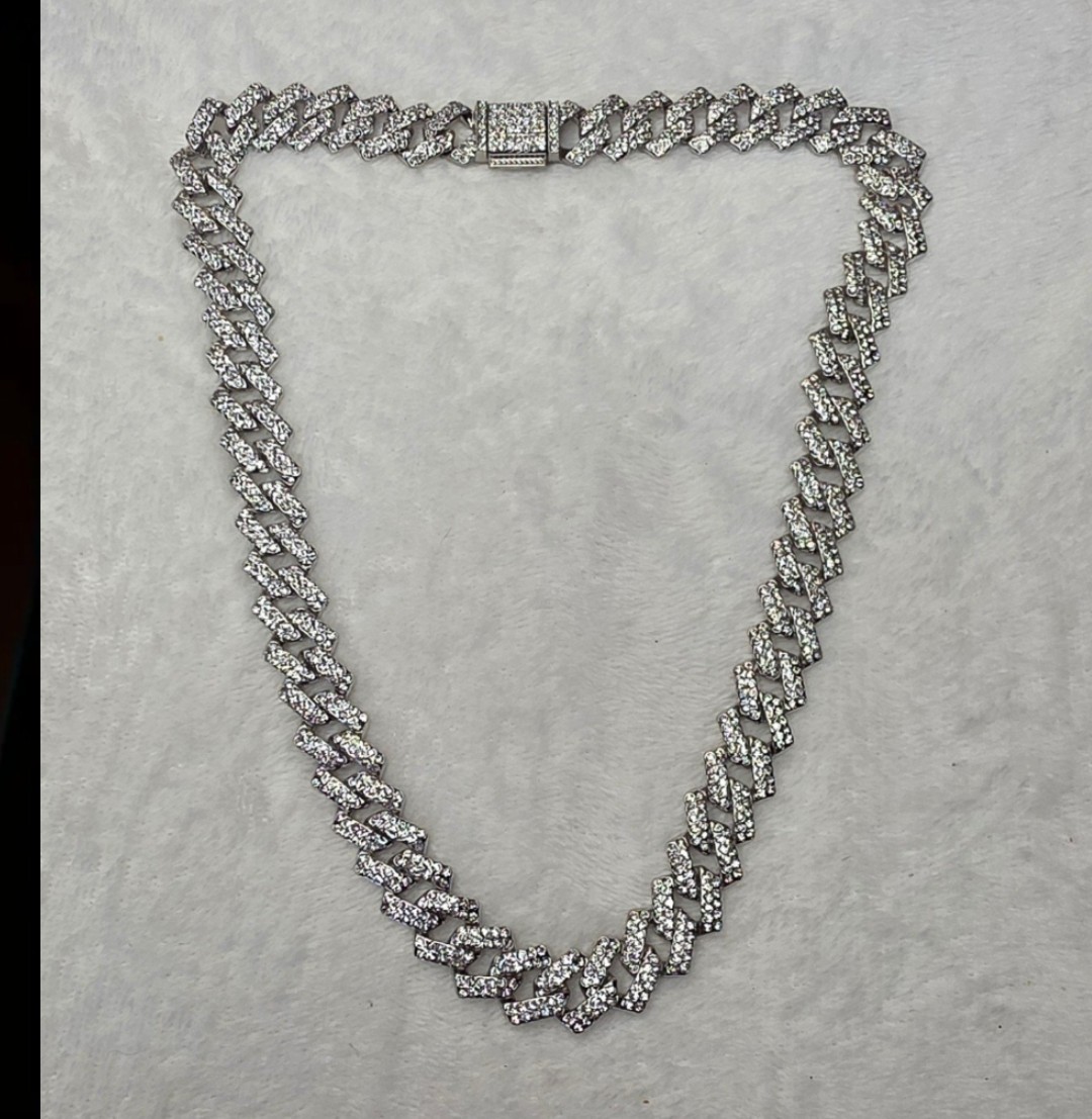 Stainless Steel Moissanite Cuban Link Necklace