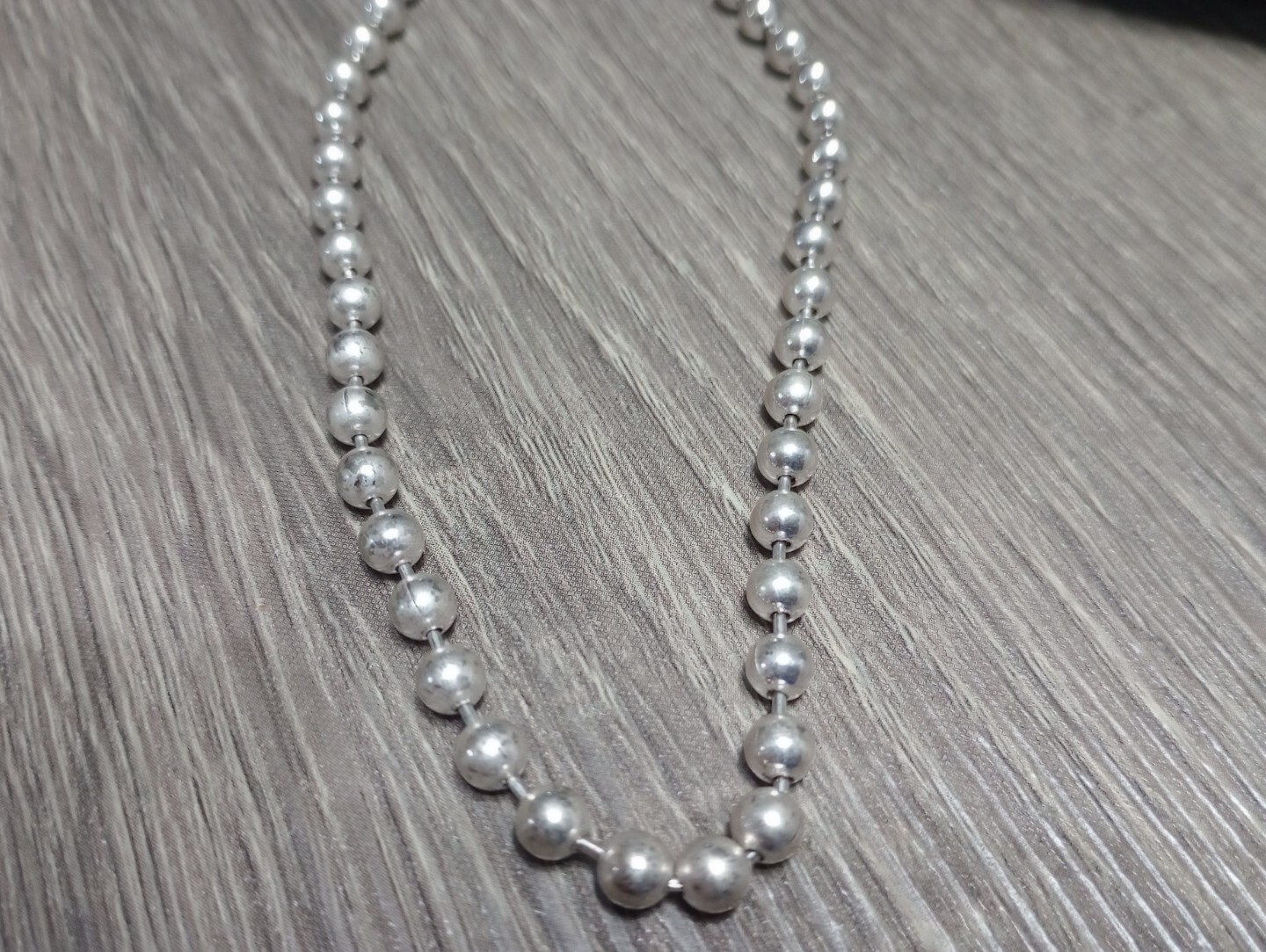 925 Sterling Silver 32-in 5 mm Wide Bead Necklace Free Shipping