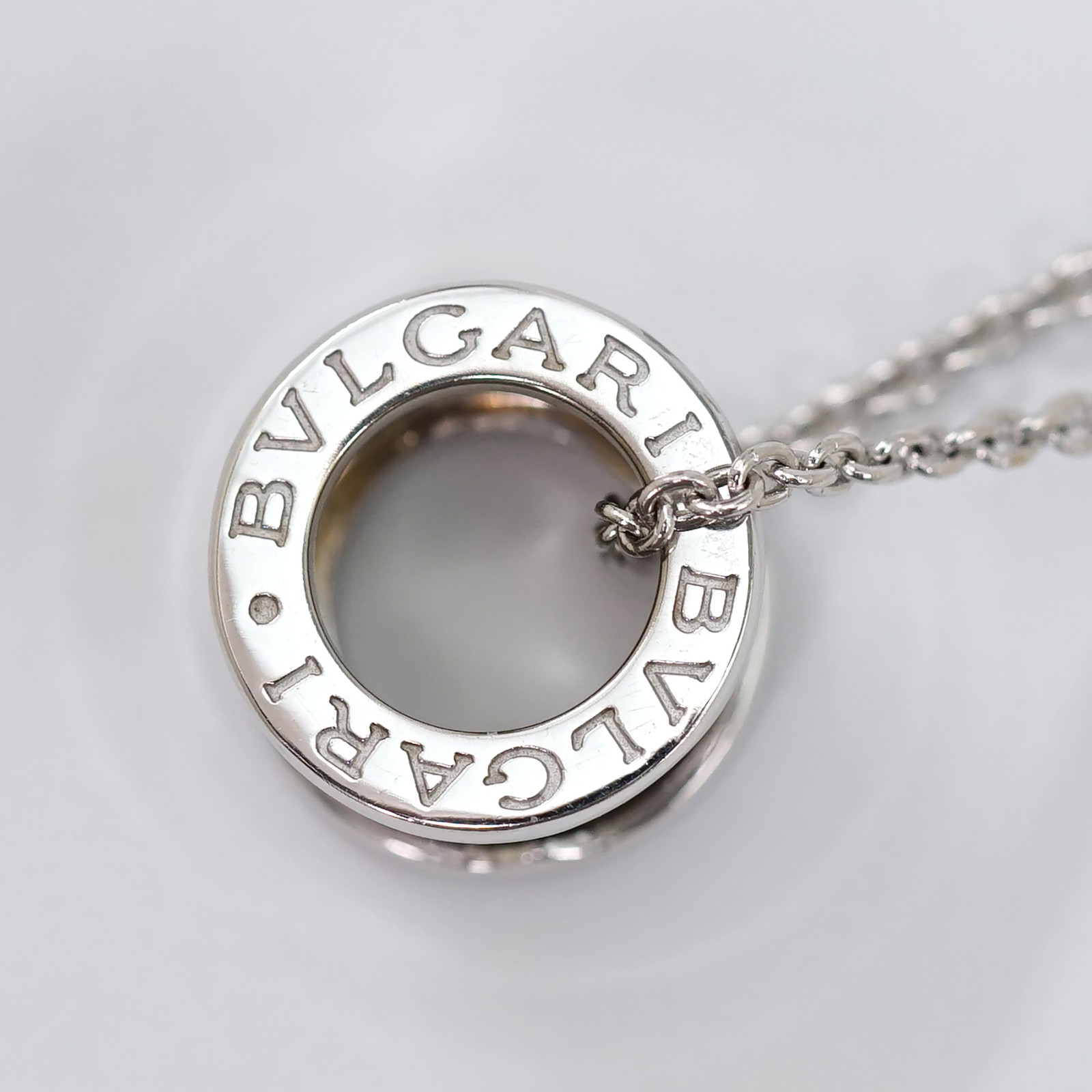 BVLGARI B zero1 Necklace 16″ 18k White Gold Auth #12059