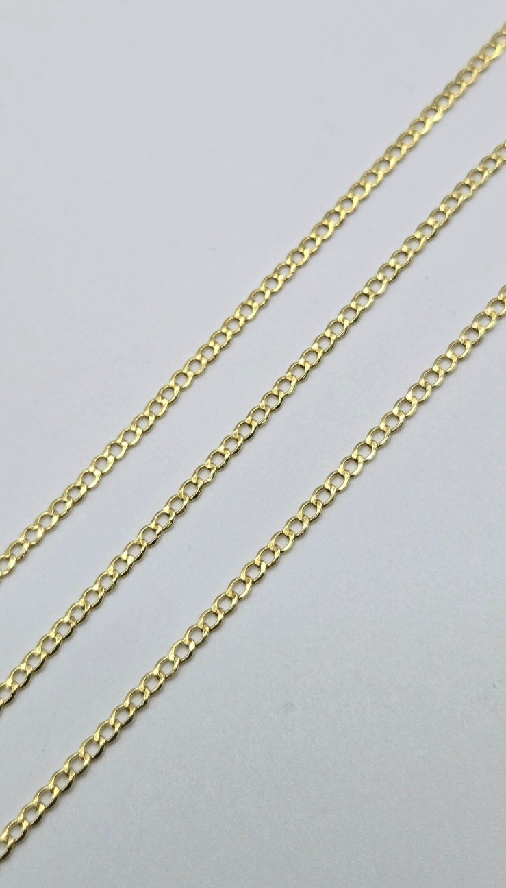 Solid 10K Yellow Gold Cuban Link 2mm Necklaces, 20″ 22″ 24″, Italy