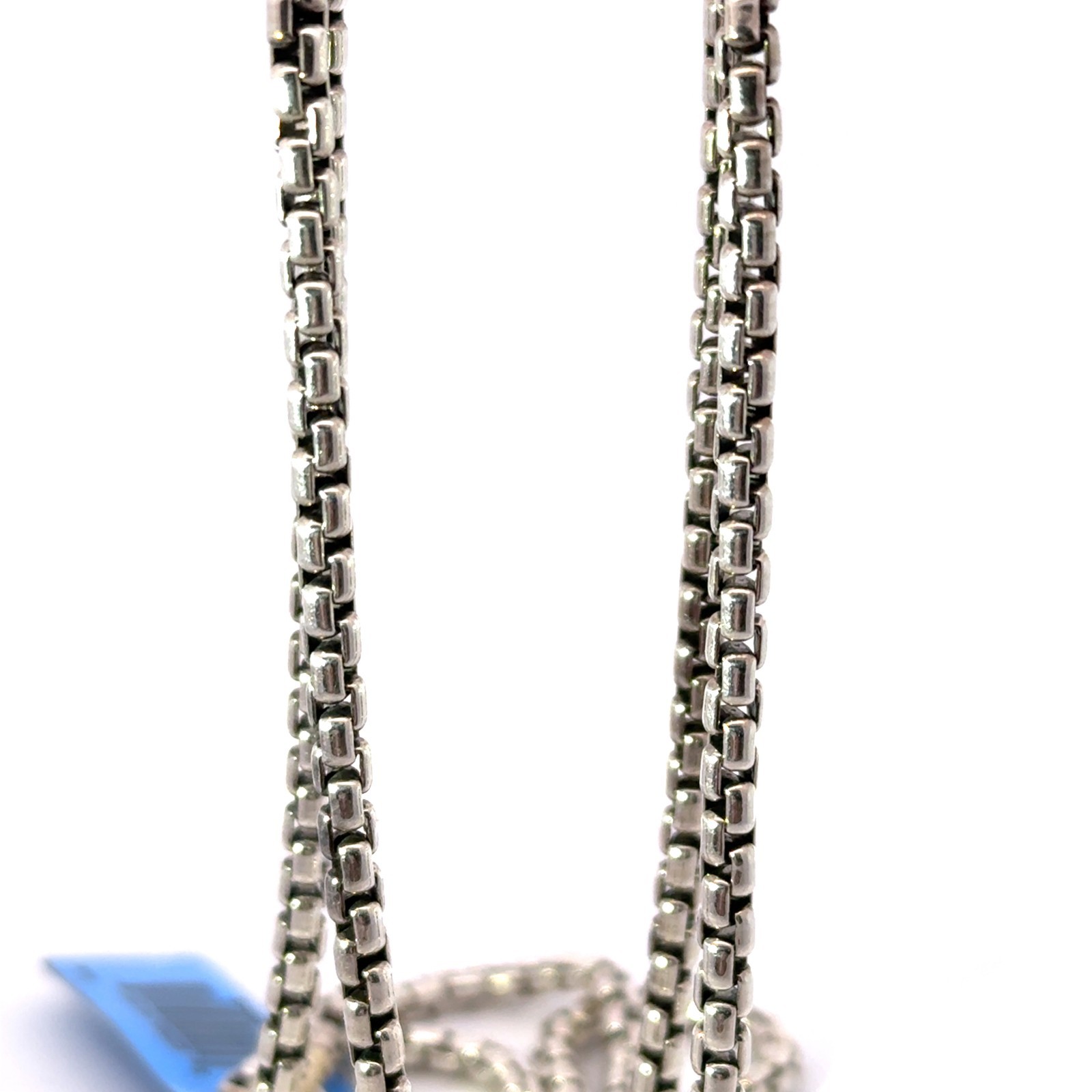 David Yurman 925 Sterling Silver 14k Yellow Gold Box Chain 3.6mm Necklace 36″