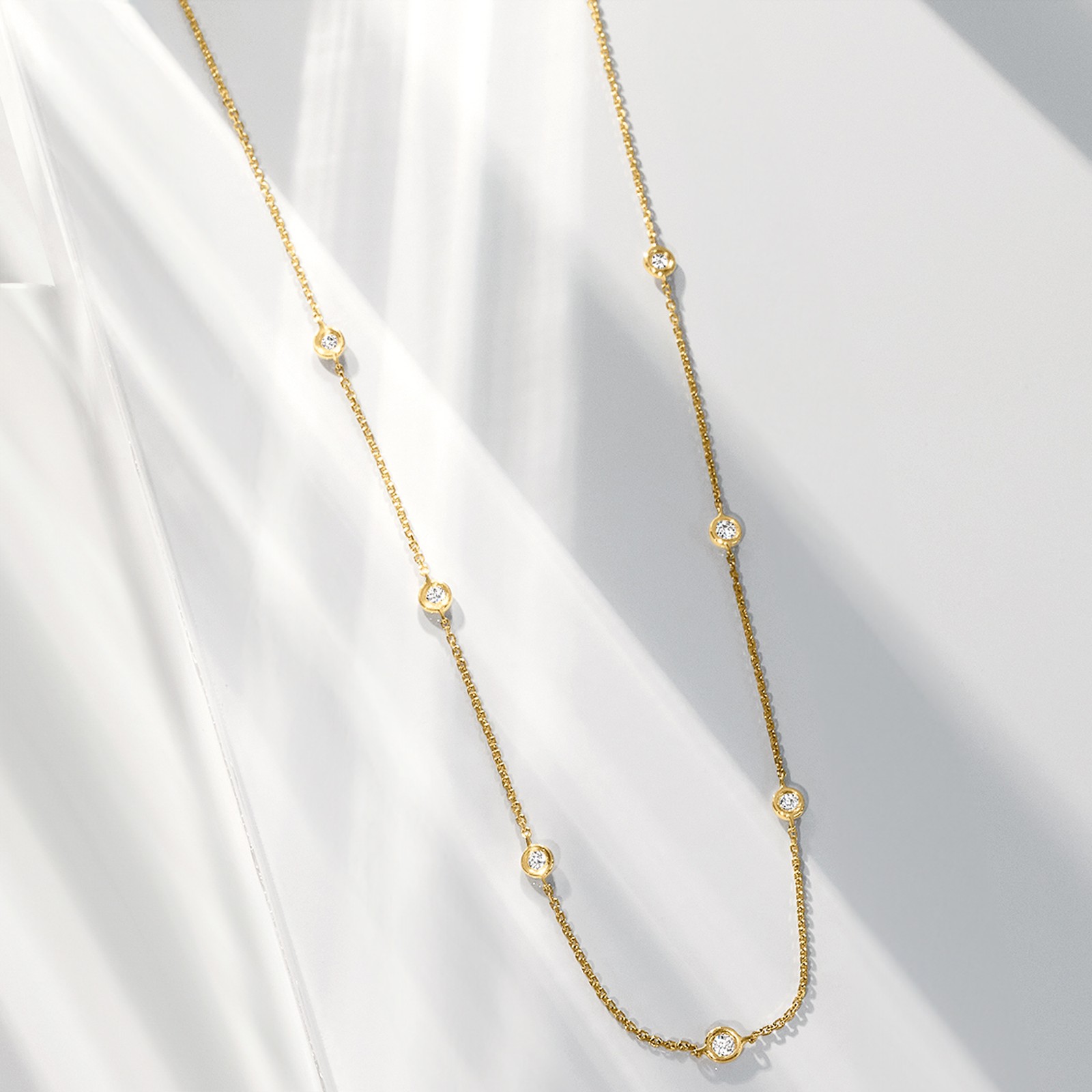 Ross-Simons 0.20 ct. t.w. Diamond Station Necklace in 14kt Yellow Gold
