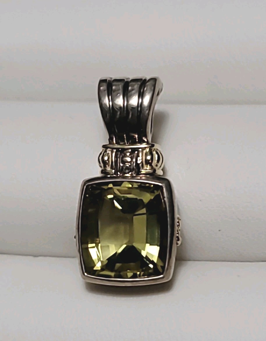 Lagos Caviar Pendant Sterling Silver & 18k Yellow Gold w/ Faceted Citrine