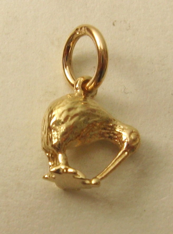 GENUINE SOLID 9K 9ct YELLOW GOLD 3D KIWI BIRD ANIMAL NEW ZEALAND CHARM/PENDANT