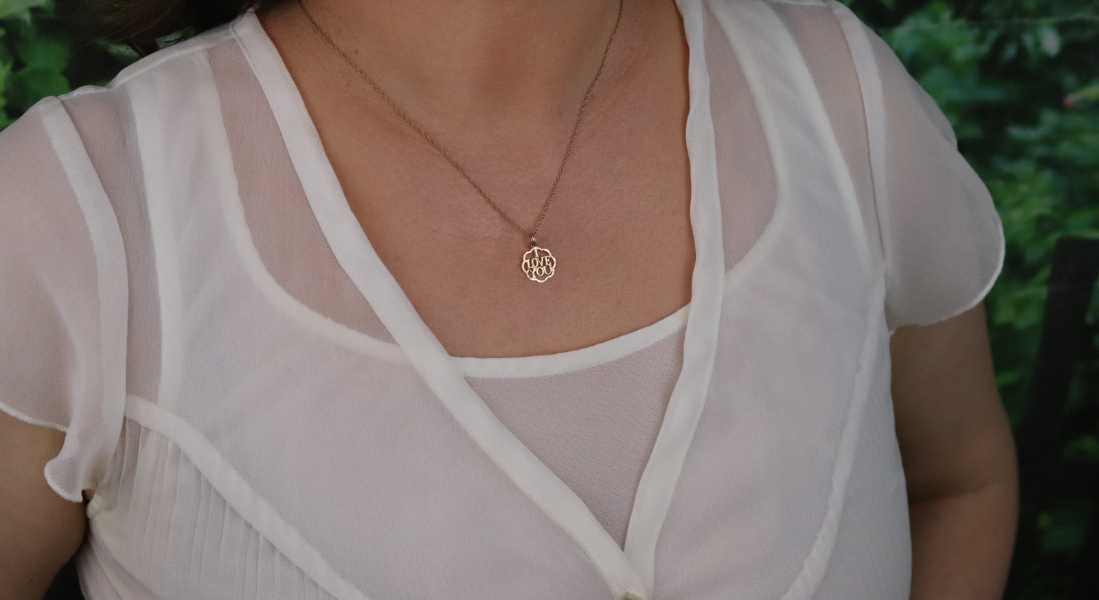Pendant Only 10k Yellow Gold I Love You Pendant 3/4″ x 1/2″ inch