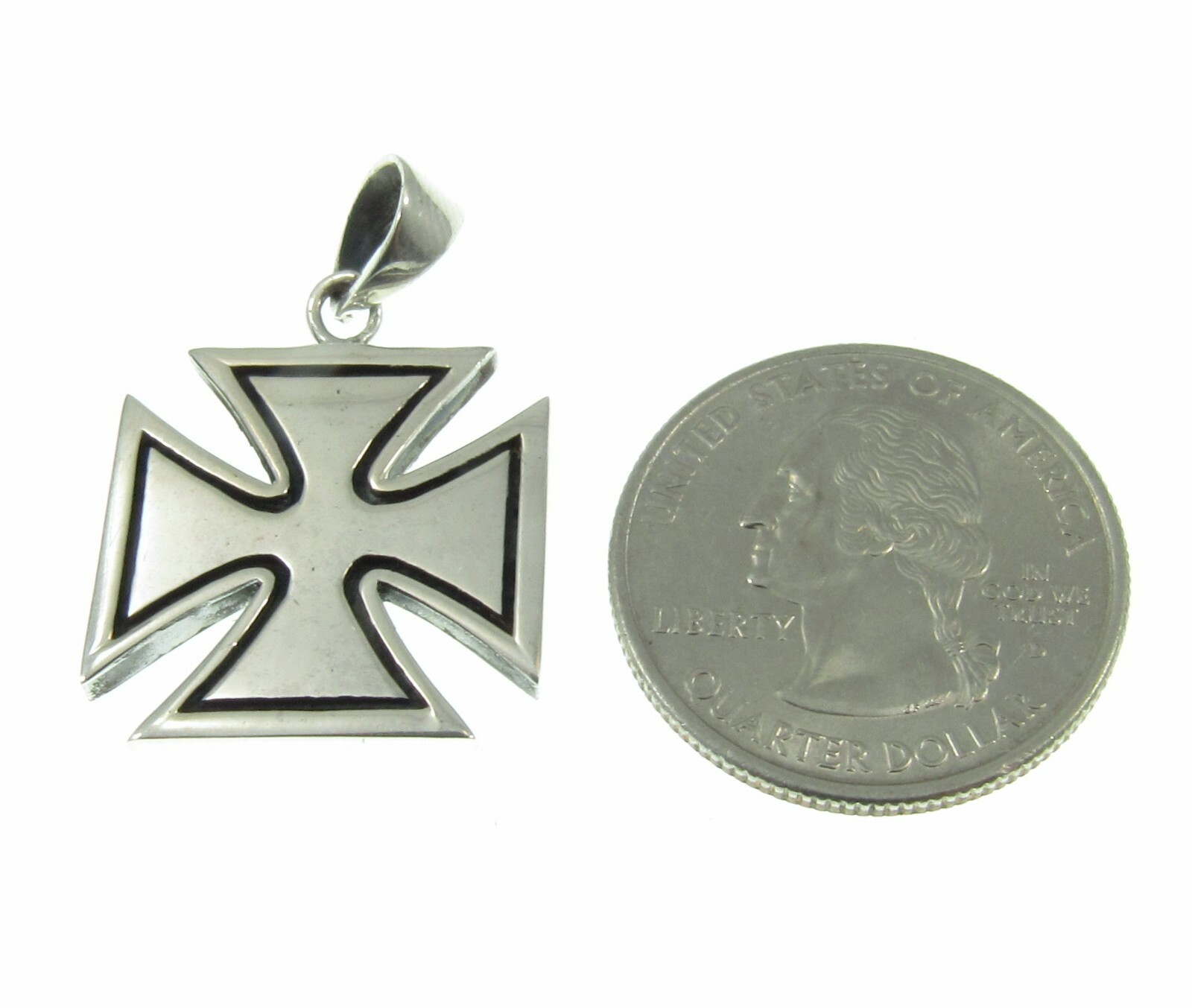 Handcrafted Solid 925 Sterling Silver Iron Cross (Croix Pattee) Pendant