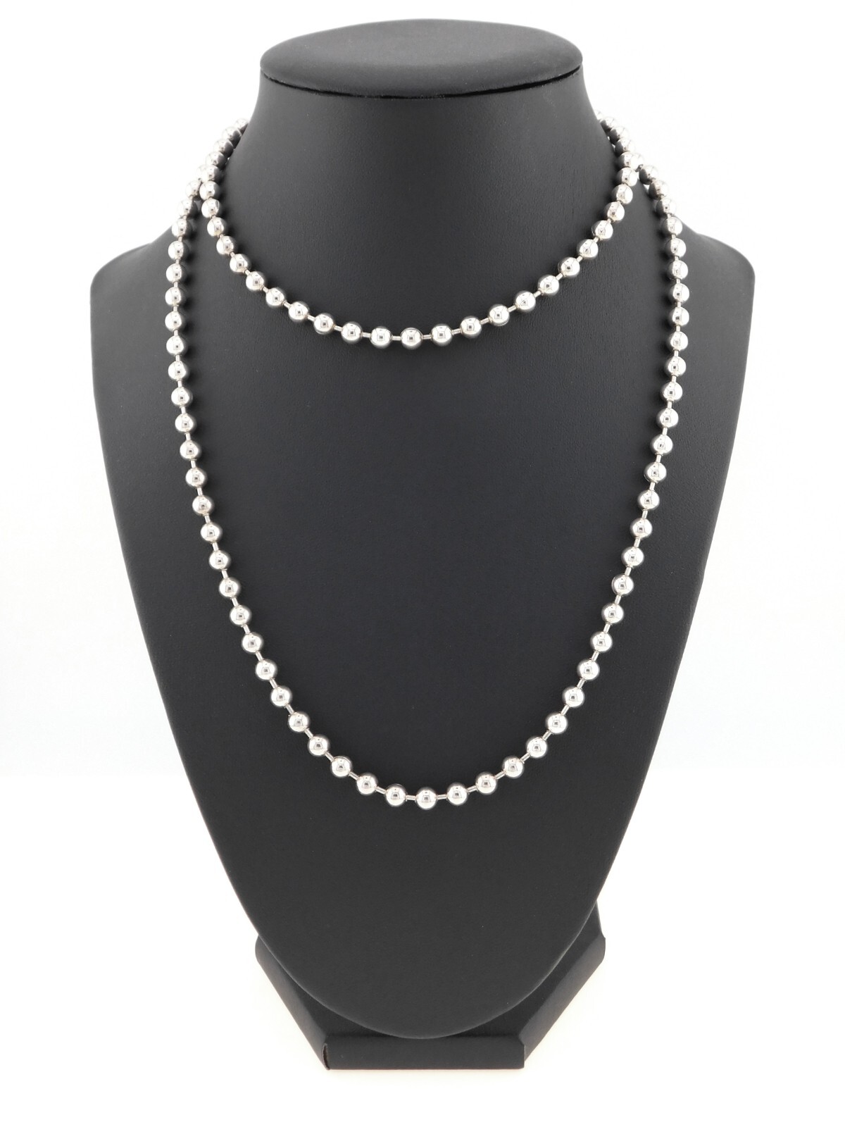 Milor Italy 925 Sterling Silver 5mm Bead Ball Link Chain 32 in. Long