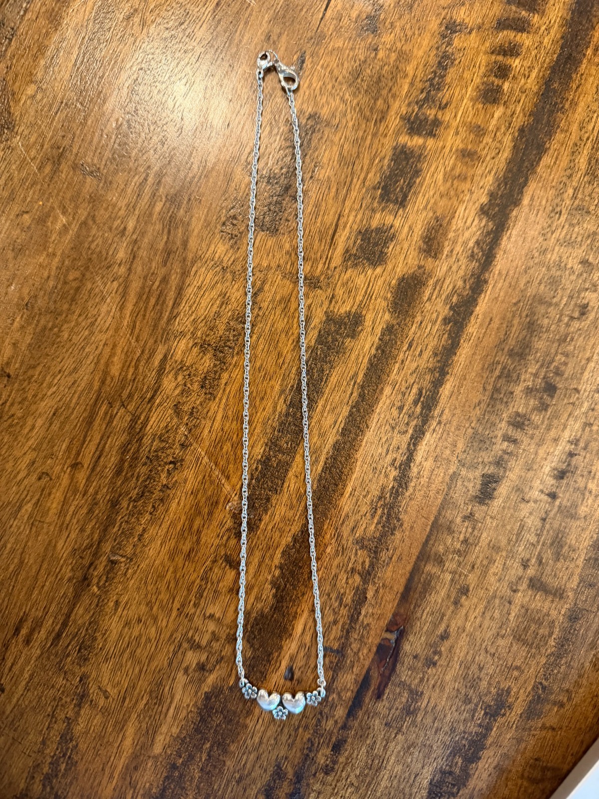 James Avery Retired Hearts and Flowers Sterling Silver 14” Inch Necklace