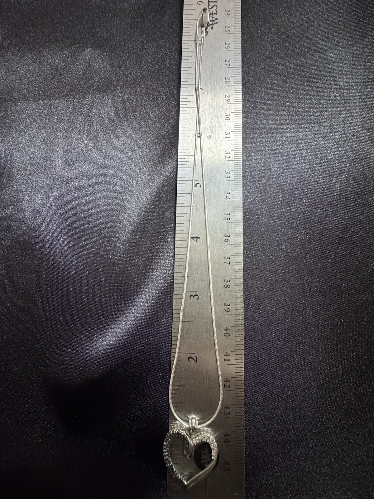 Presidium Tested Diamond Heart Necklace Marked 925 16”