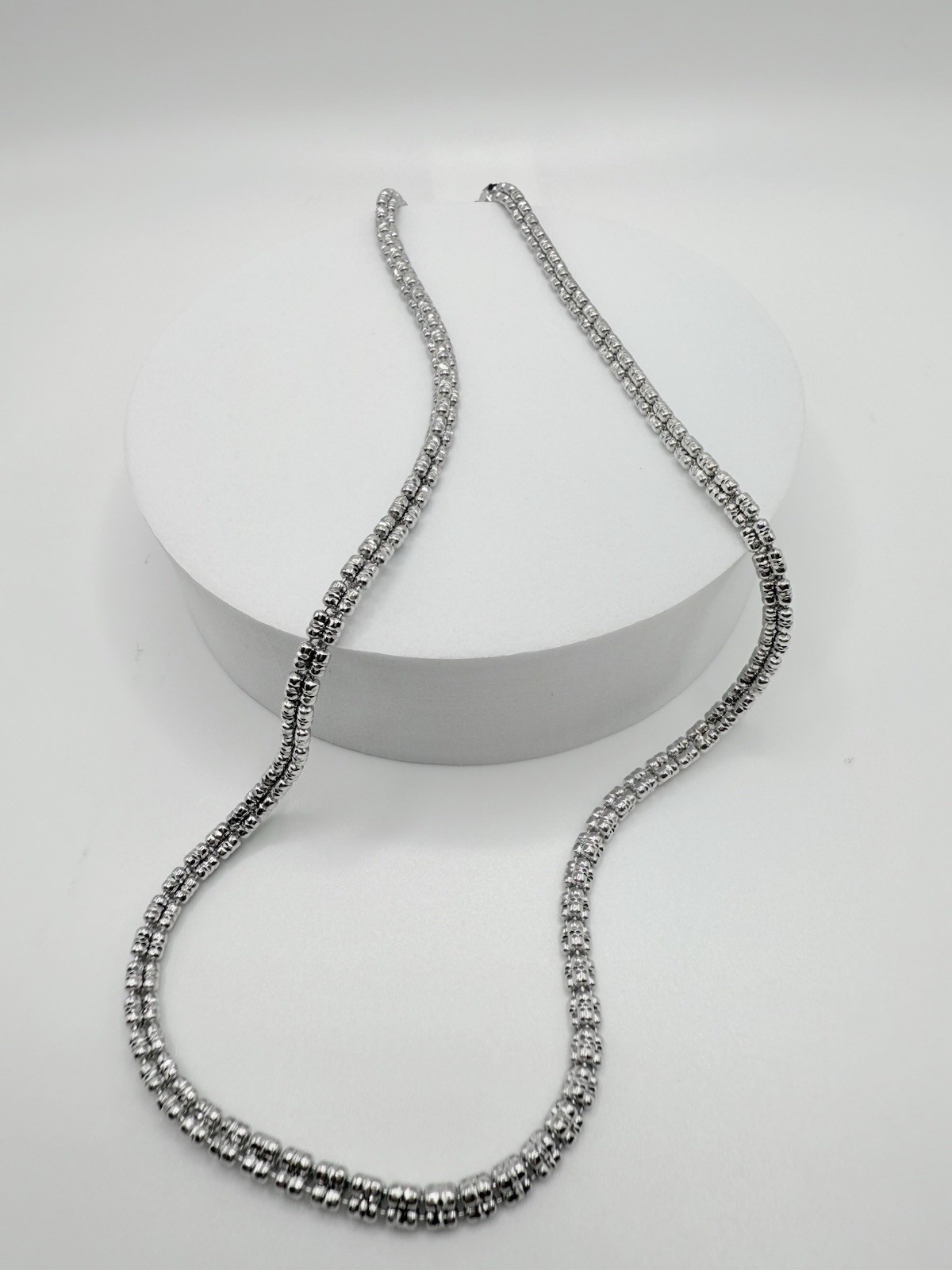 925 3mm 22” Solid Ice Chain Necklace Sterling Silver