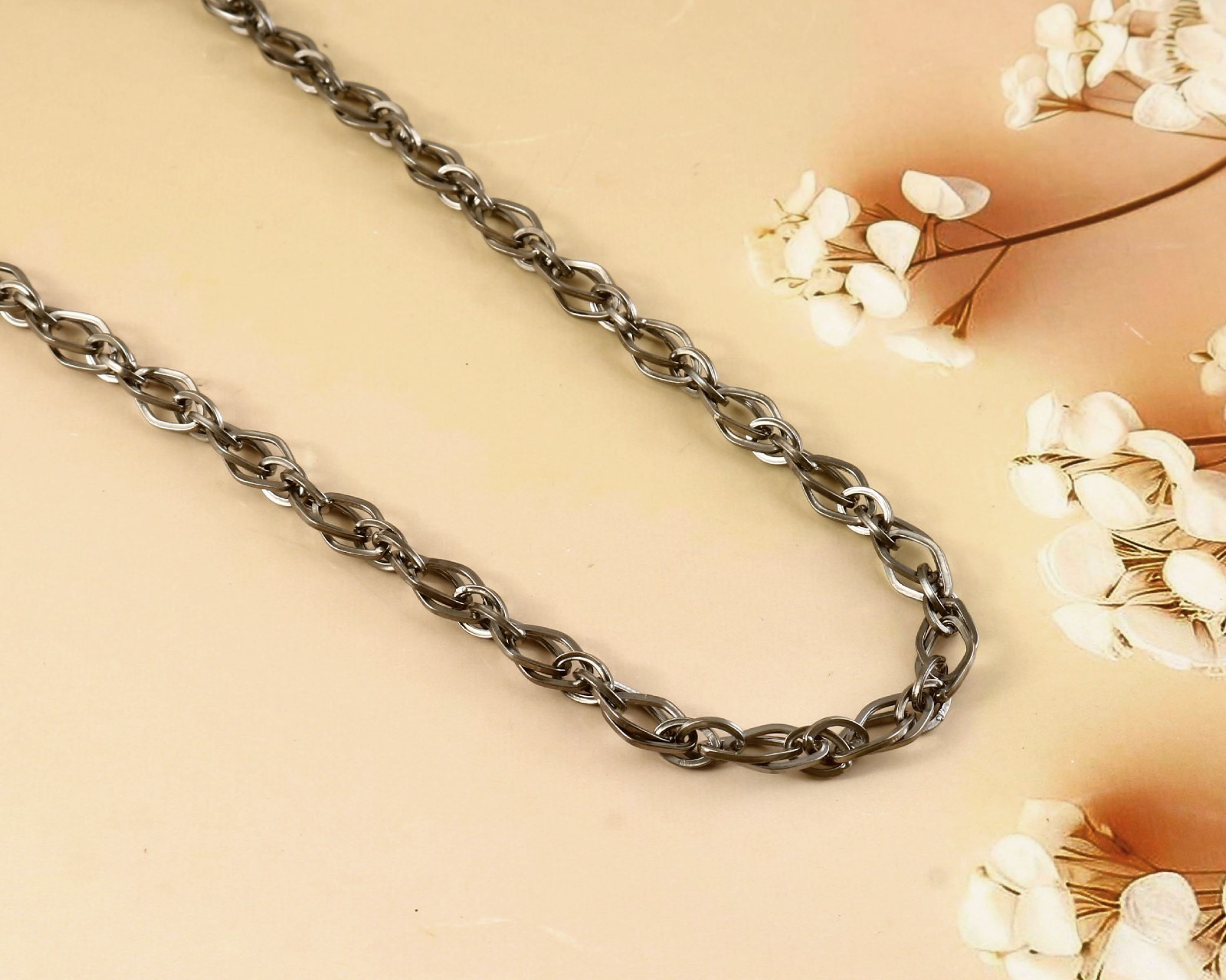7mm Sterling Silver Oxidized Long Rambo Chain Necklace | Solid 925 Silver Chain