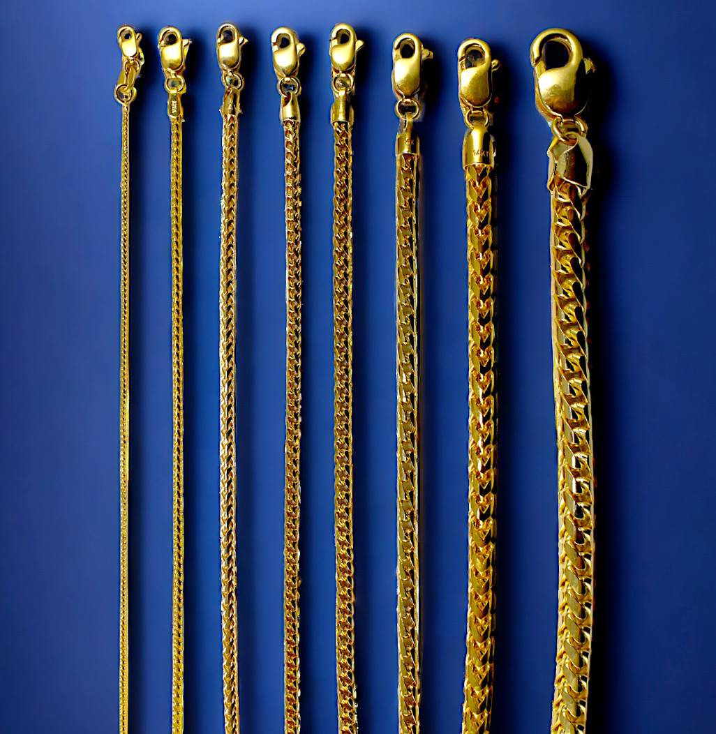 14K Yellow Gold SOLID Franco Round Box Necklace Chain Real Gold 1mm-6mm 16″-30″