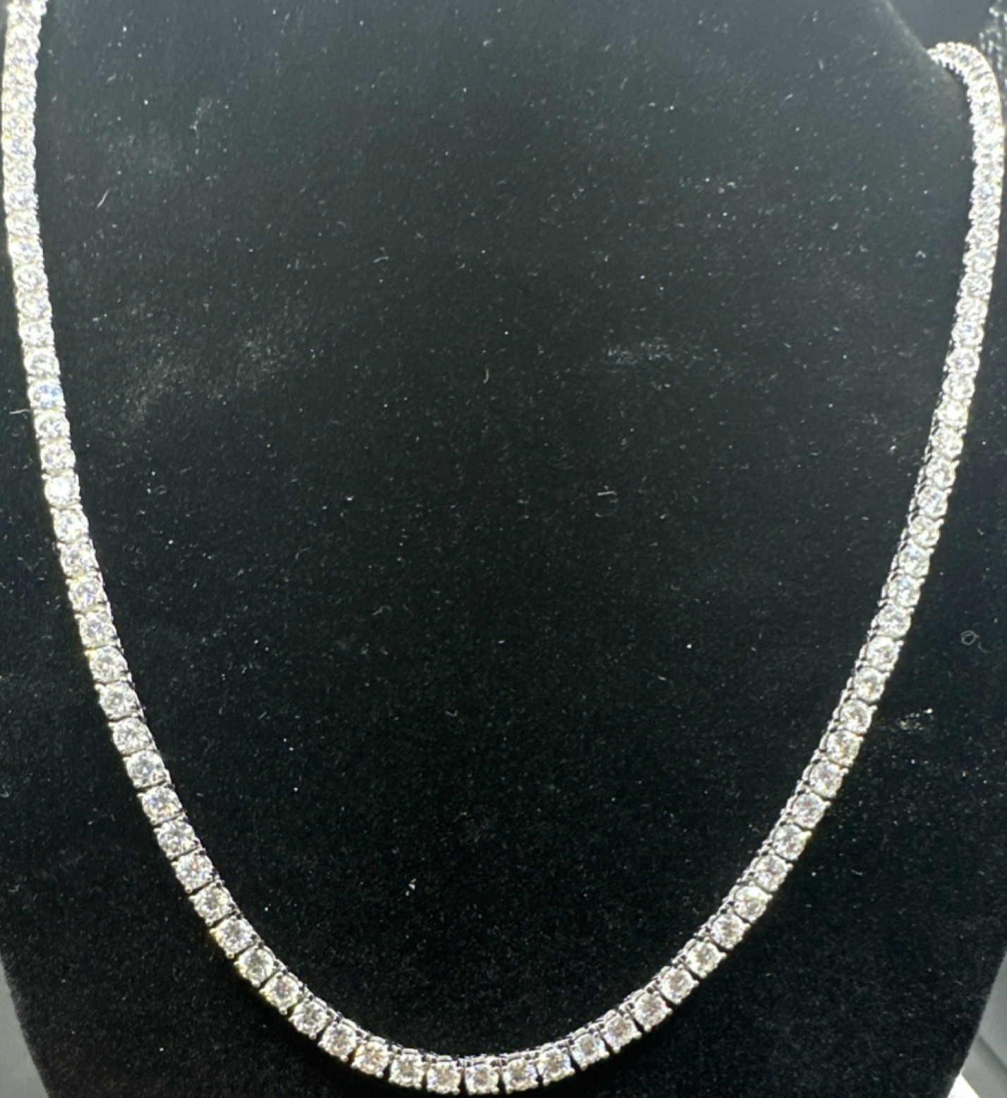 Sterling Silver Moissanite 15.00ctw Tennis Necklace 20in