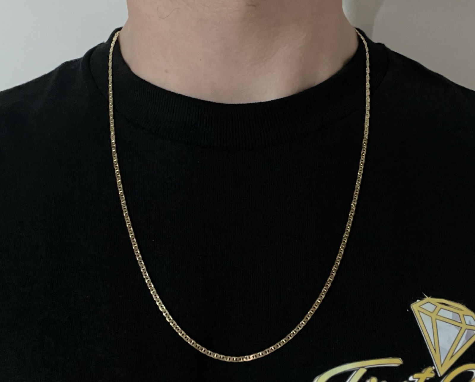 24” 14K Solid Yellow Gold Anchor/Mariner Chain 6.93g | 2.2mm | Italy | Lobster |