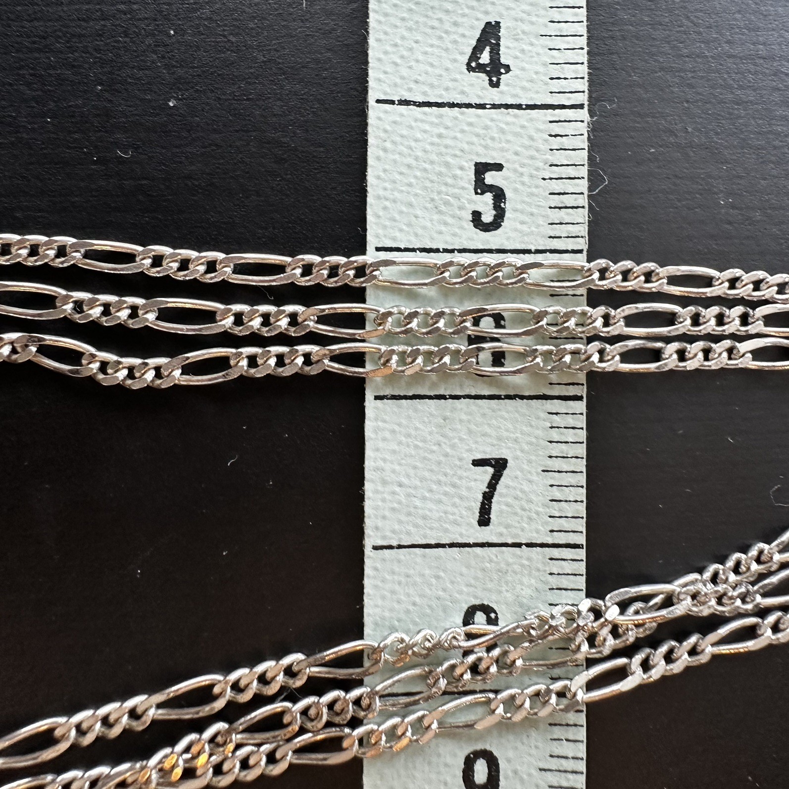 Milor Italy Sterling Silver 925 3 Strand Figaro Chain Necklace 20″ 15 grams