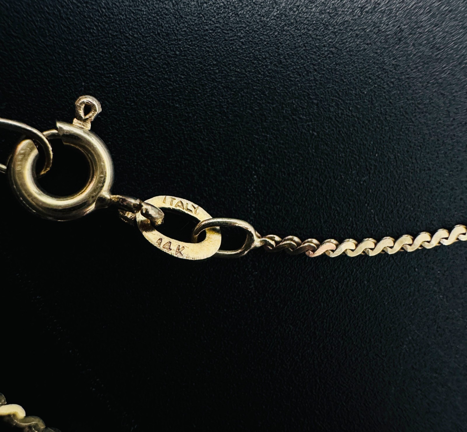 Solid 14K Yellow Gold Italian Serpentine Link Chain Necklace, 1mm, 15 1/4″, 1.5g