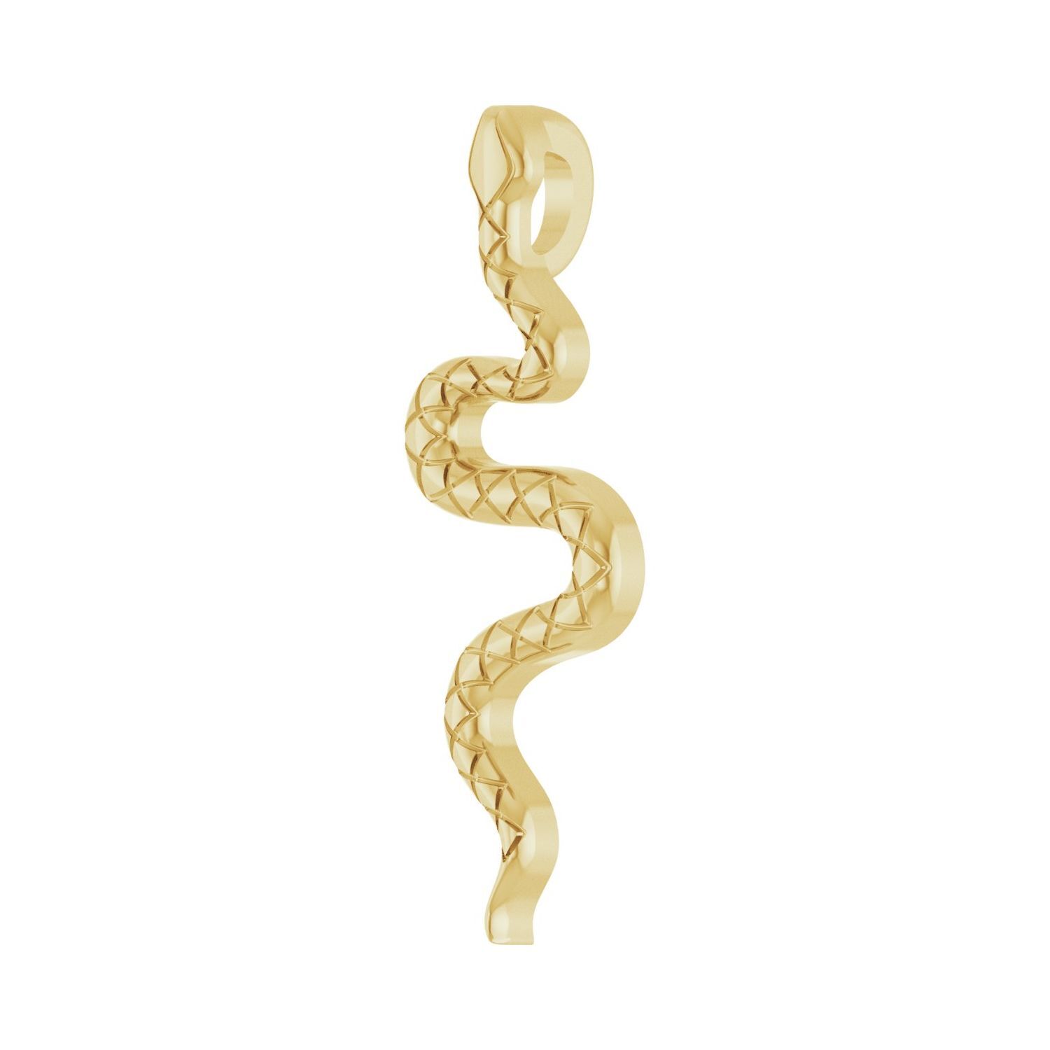14k Yellow Gold 19.5×6.7 mm Snake Pendant for Women