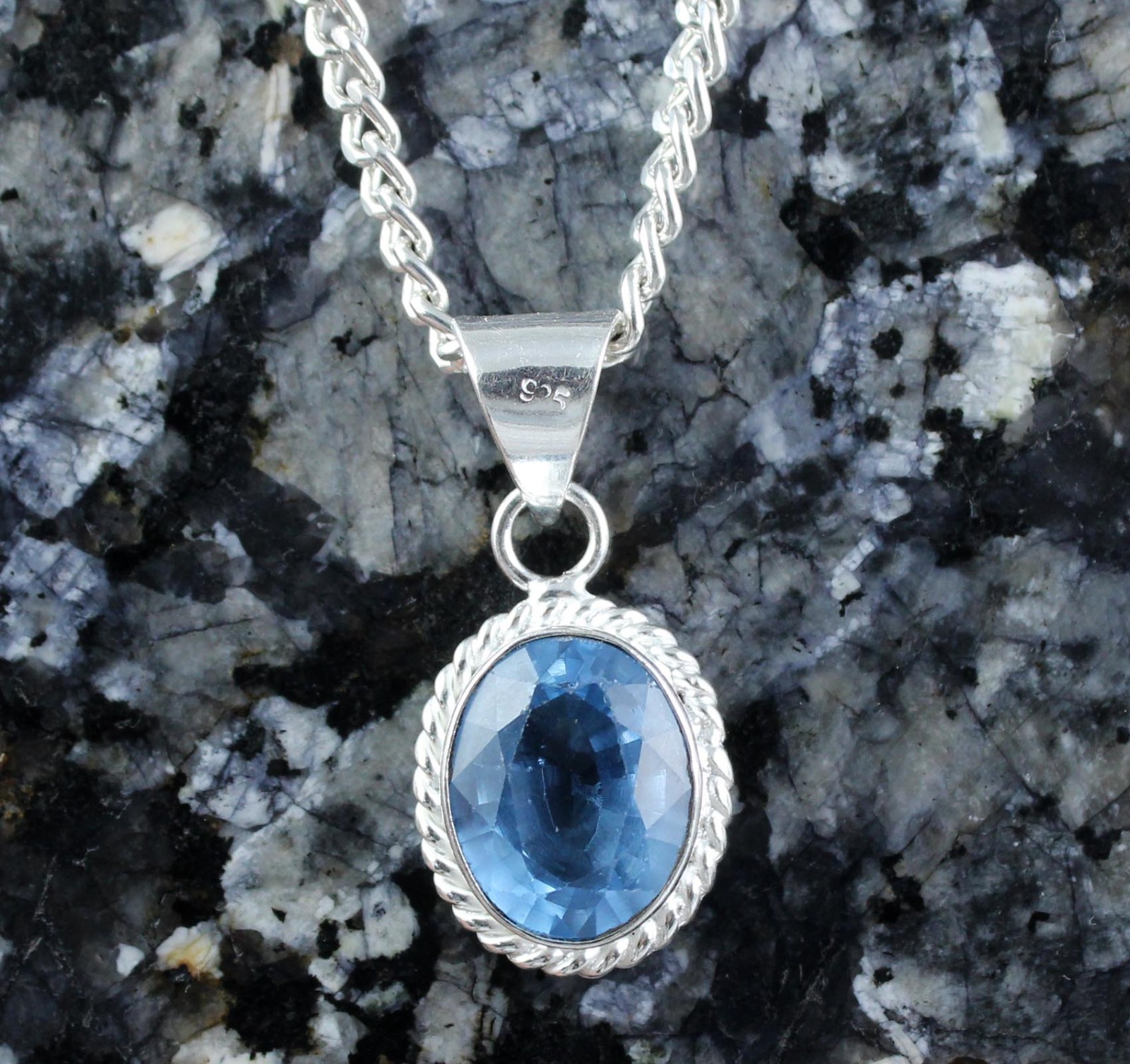15.65 Ct Natural Swiss Blue Topaz Oval Gems Certified Women Pendant Wedding Gift