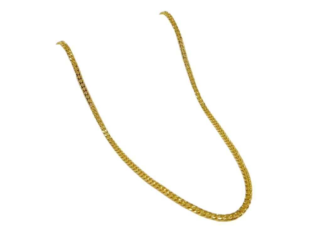 18K Yellow Gold 4mm Solid Curb Miami Cuban Chain Link Mens Womens Necklace 20″