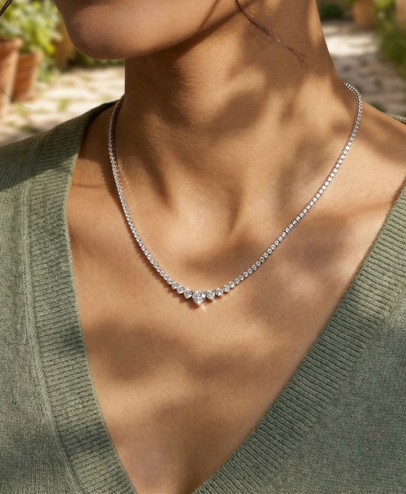 7CT Graduated Tennis Necklace Lab Grown Diamond – 14K Solid Gold or 925 Silver