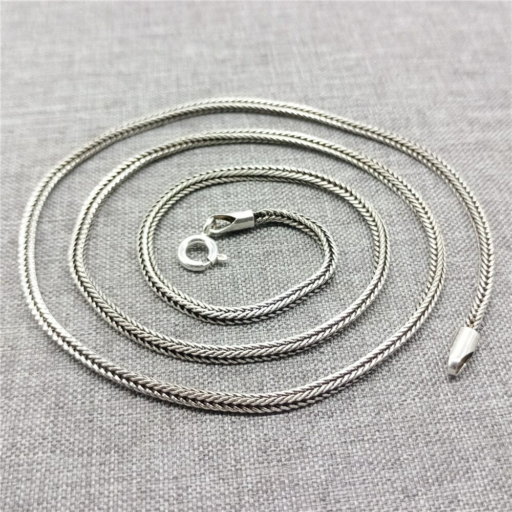 925 Sterling Silver Bali Wheat Chain Necklace 2mm 16 18 20 22 24 26 28 30 32”