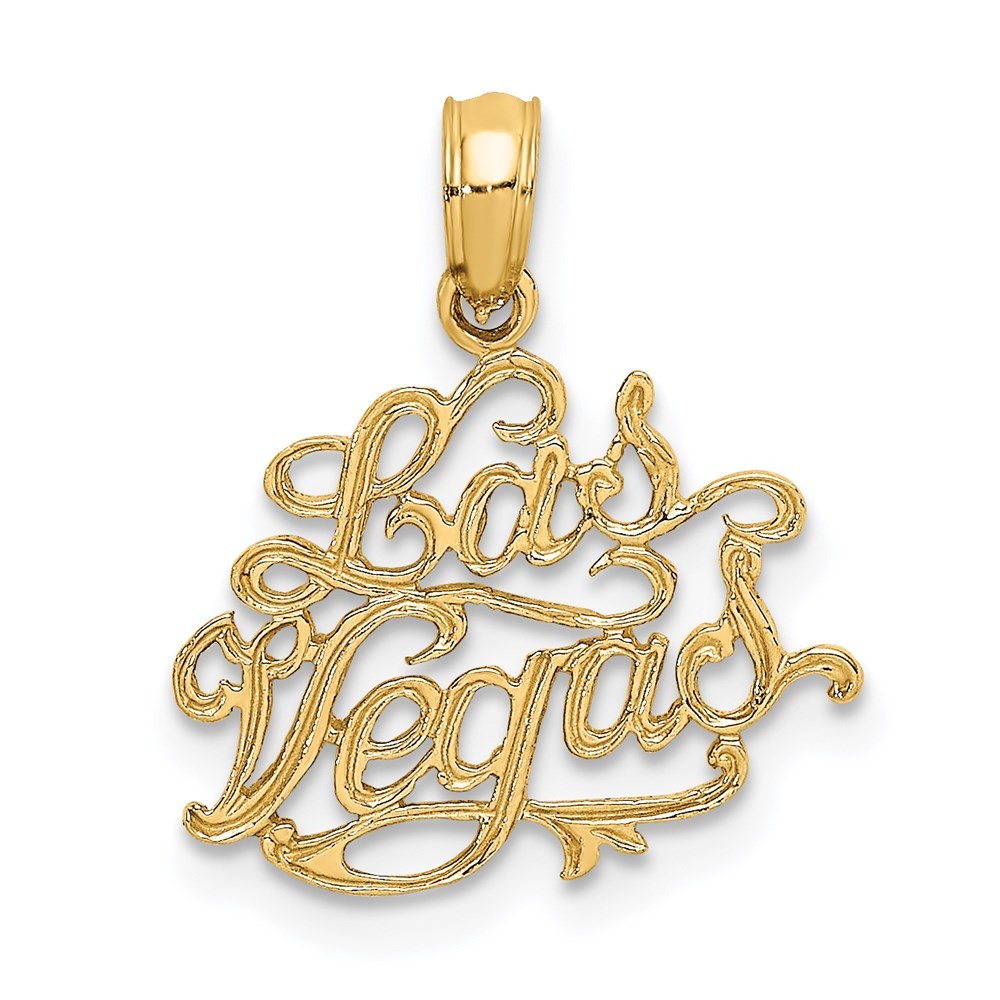 14k Yellow Gold LAS VEGAS Charm Pendant L-16.25mm, W-15.65mm