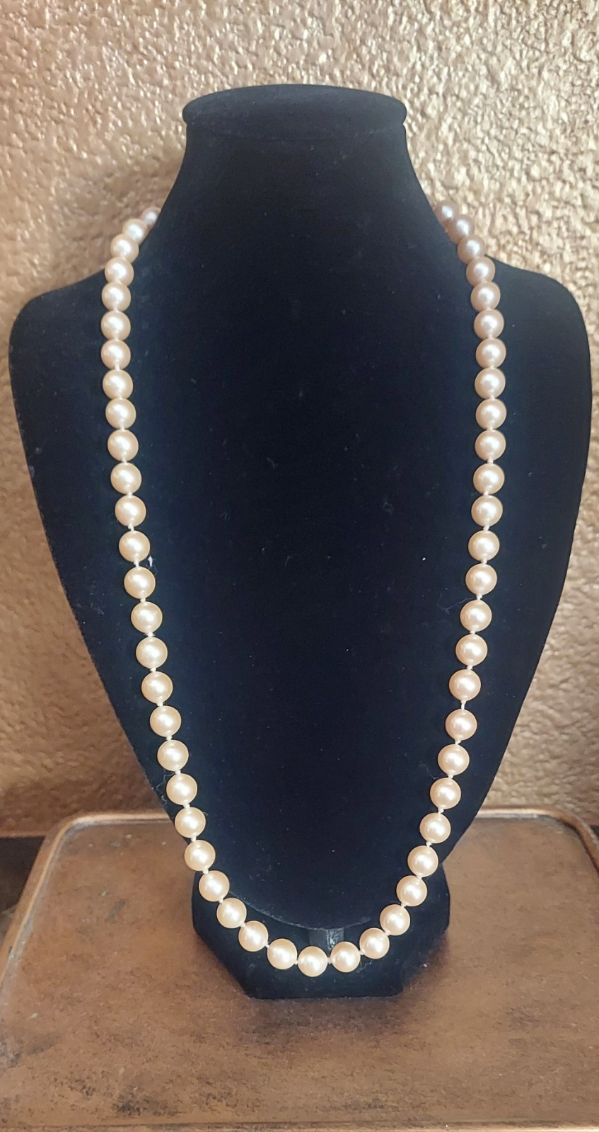 White Round Monet Faux Pearl Strand Beaded Necklace
