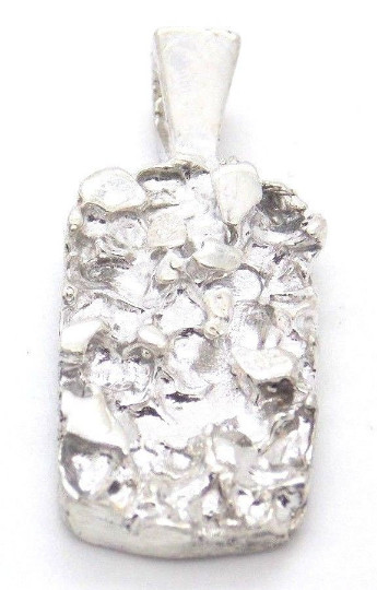 Nugget Charm Pendant .925 Sterling Silver.