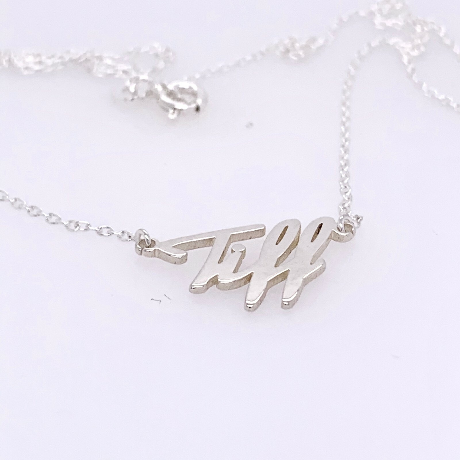 Tiff Name Plate Necklace Pendent Sterling Silver female Personalized Custom