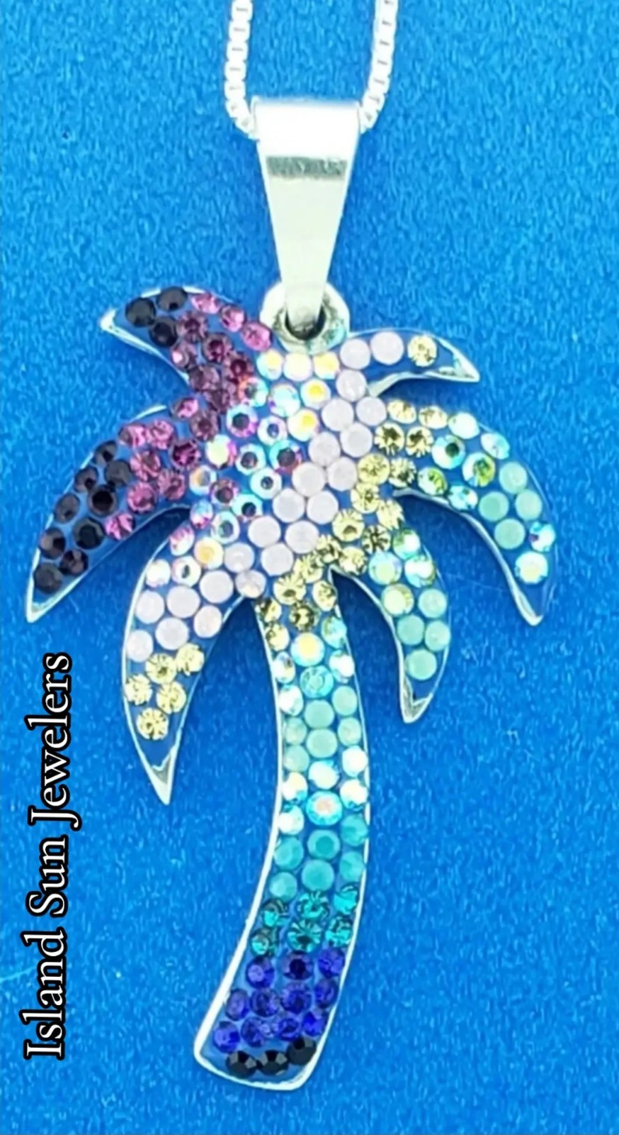 Mosaico Palm Tree Pendant, Sterling Silver