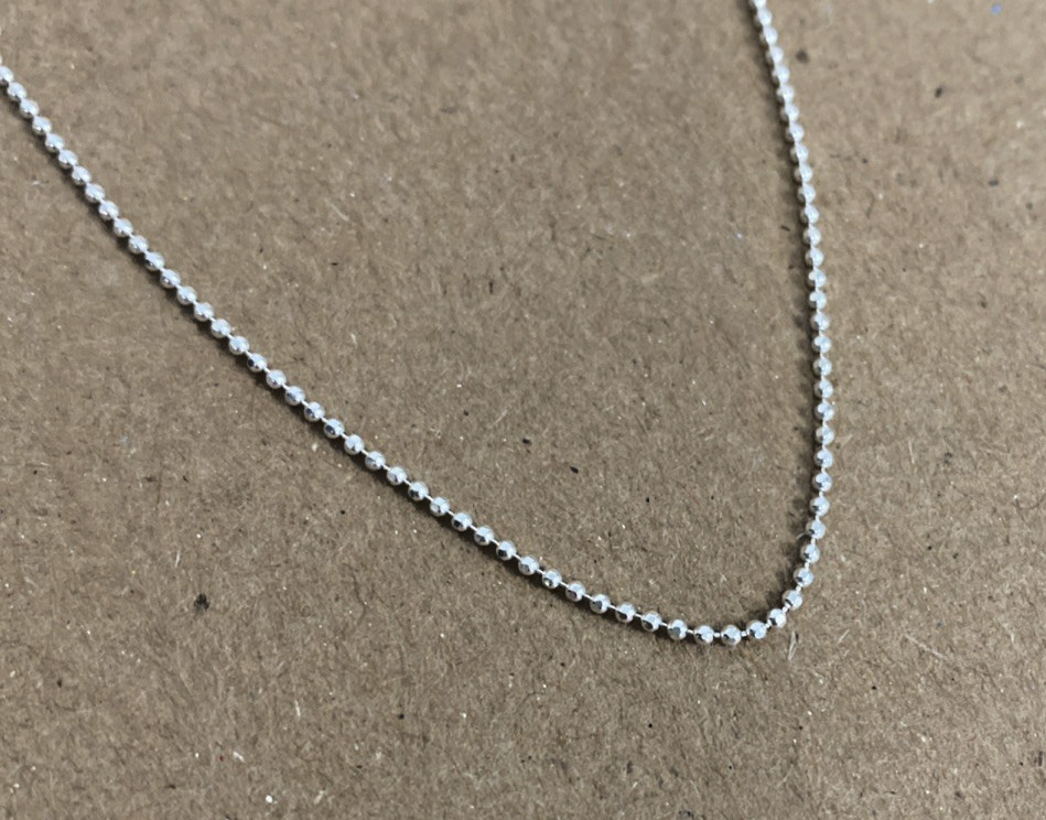925 Sterling Silver genuine shimmer Ball Bead Chain Necklace 18 inch BRAND NEW