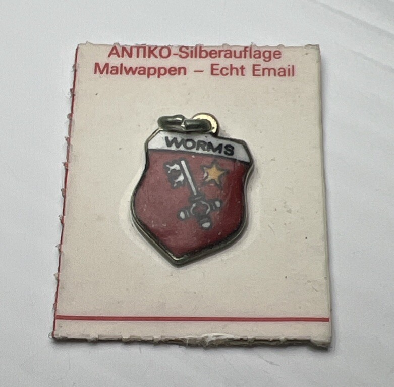 925 Sterling Silver Retro Charm Worms Germany Antiko Silberauflage Silber Europe