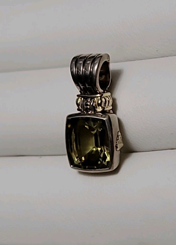 Lagos Caviar Pendant Sterling Silver & 18k Yellow Gold w/ Faceted Citrine