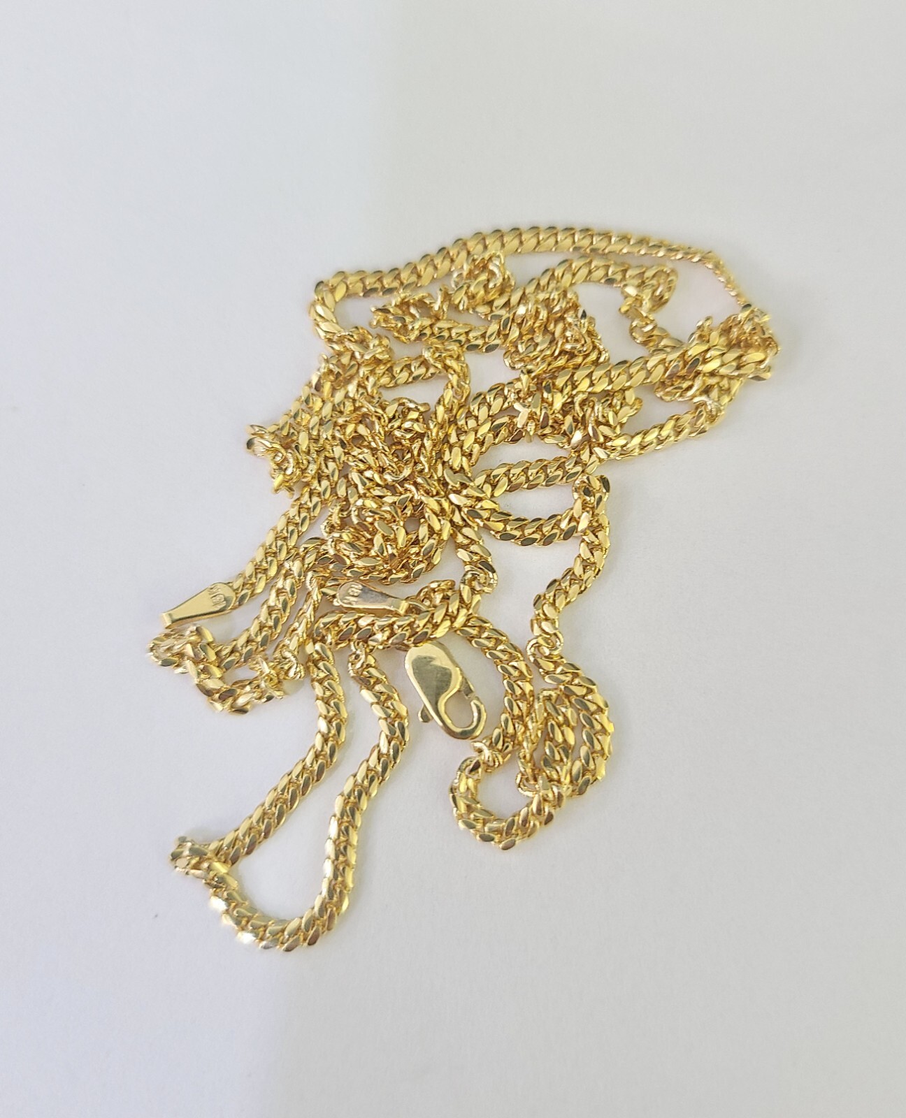 18k Real Solid Miami Cuban Chain Yellow Gold 2mm 18″-24″ Inch Genuine Necklace