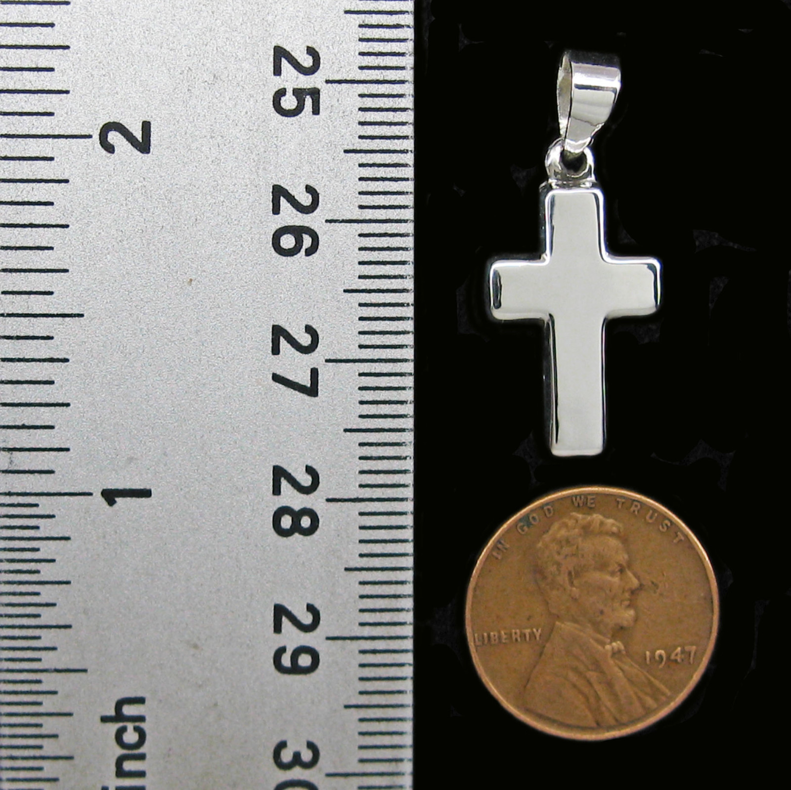 Small THICK CROSS PENDANT in SOLID 925 Sterling Silver – NEW!