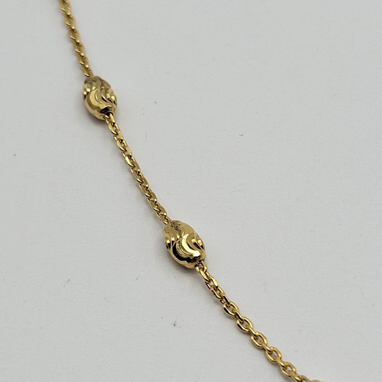 ShopLC Italian 14K Gold Over Sterling Silver Moon Cut Oval Bead Station Necklace