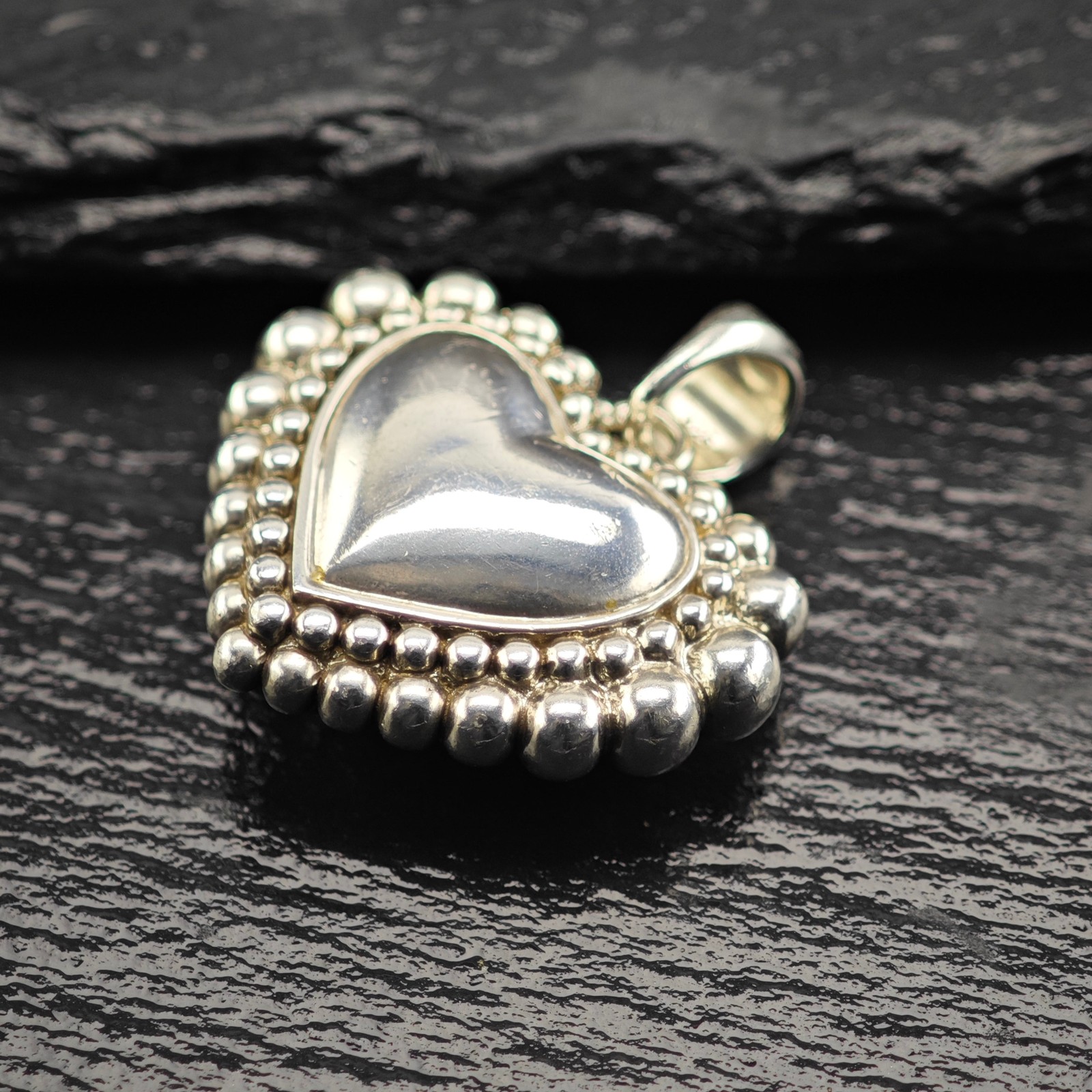 Lagos Reversible Bubble Heart Pendant Sterling Silver