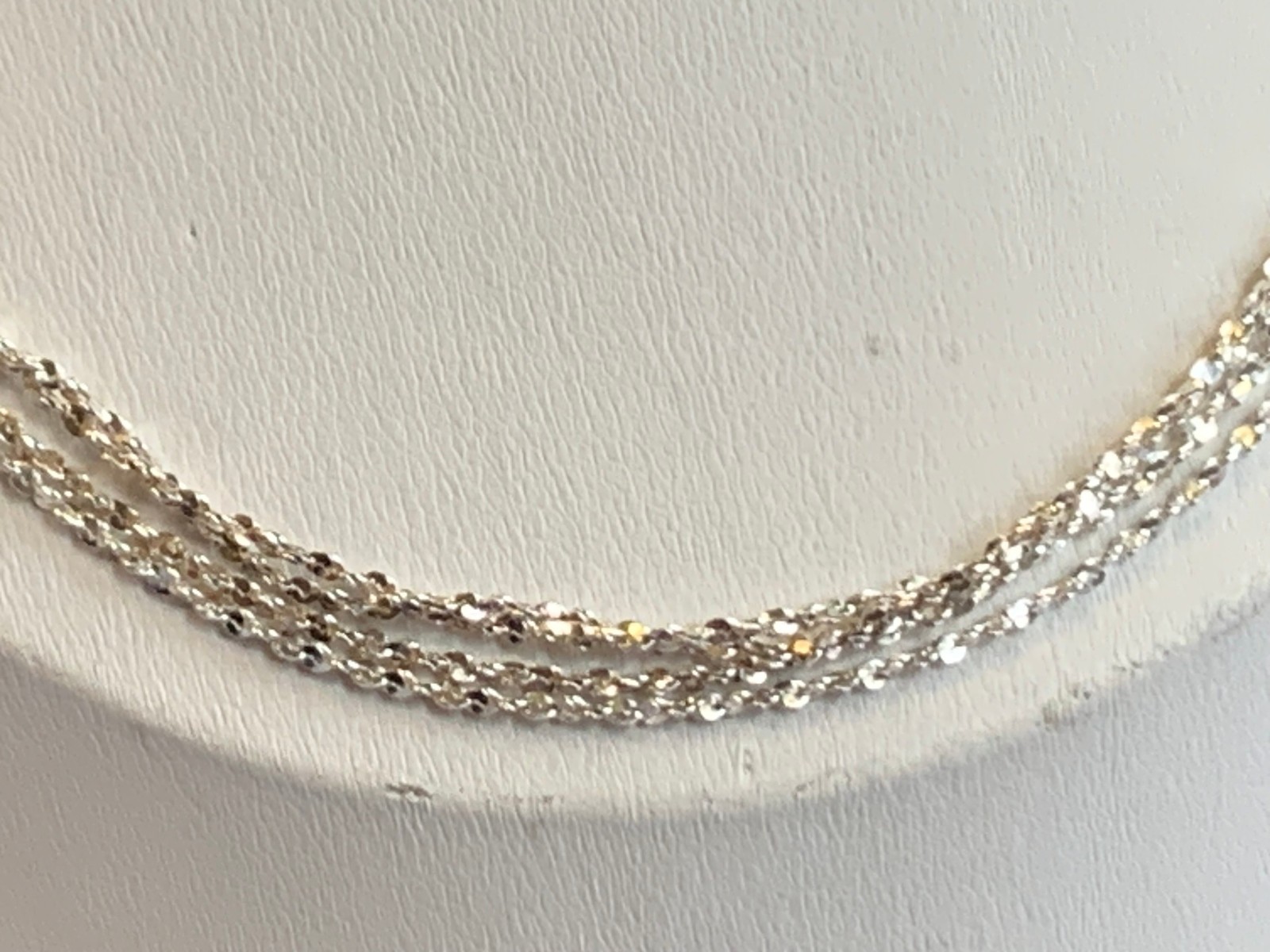 Sterling Silver 4 Strand Necklace 15.58g Jewelry 35″ Popcorn Chain Milor Italy