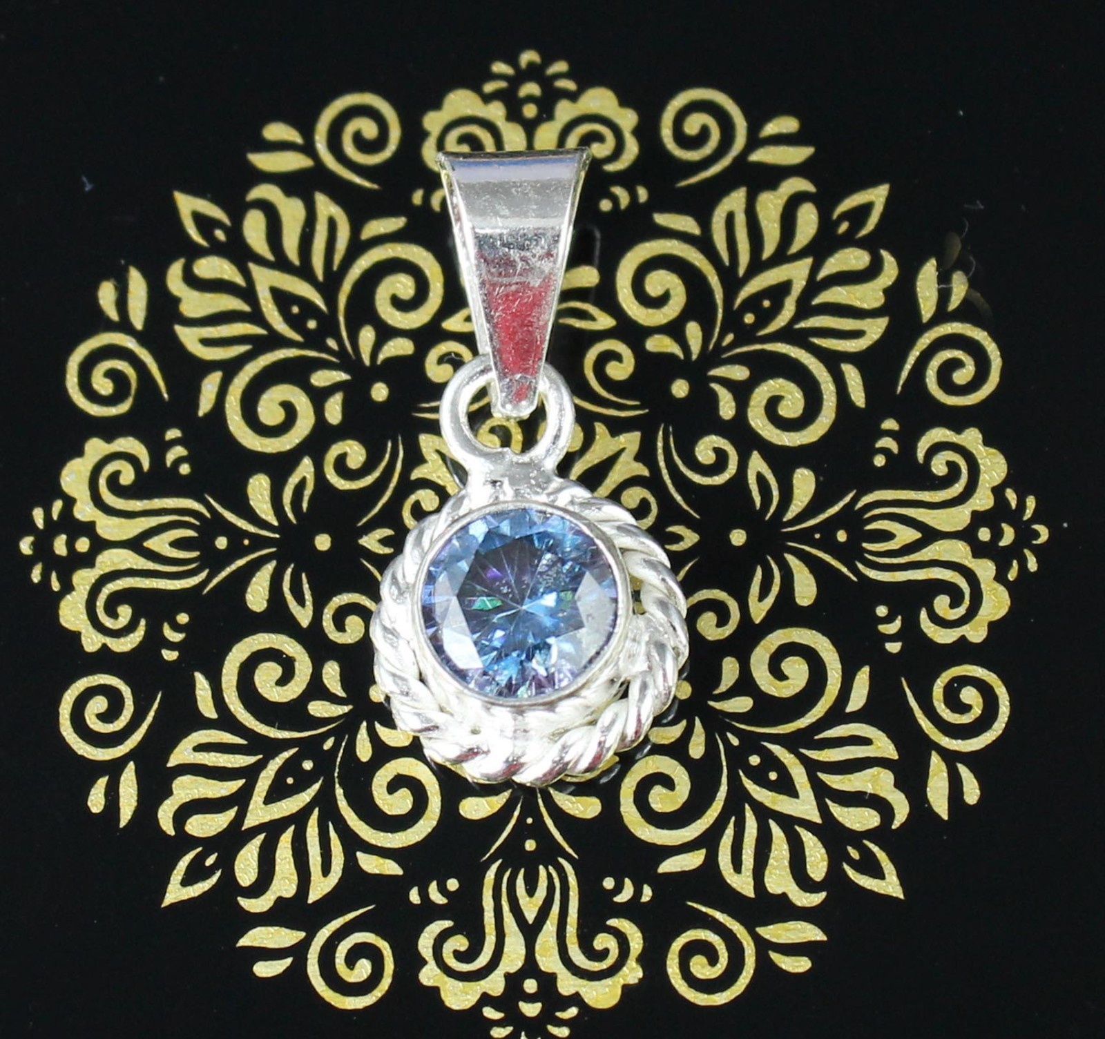 AGI Certified Blue Diamond Solitaire 1.25 Carat Round Pendant Stock Clearance