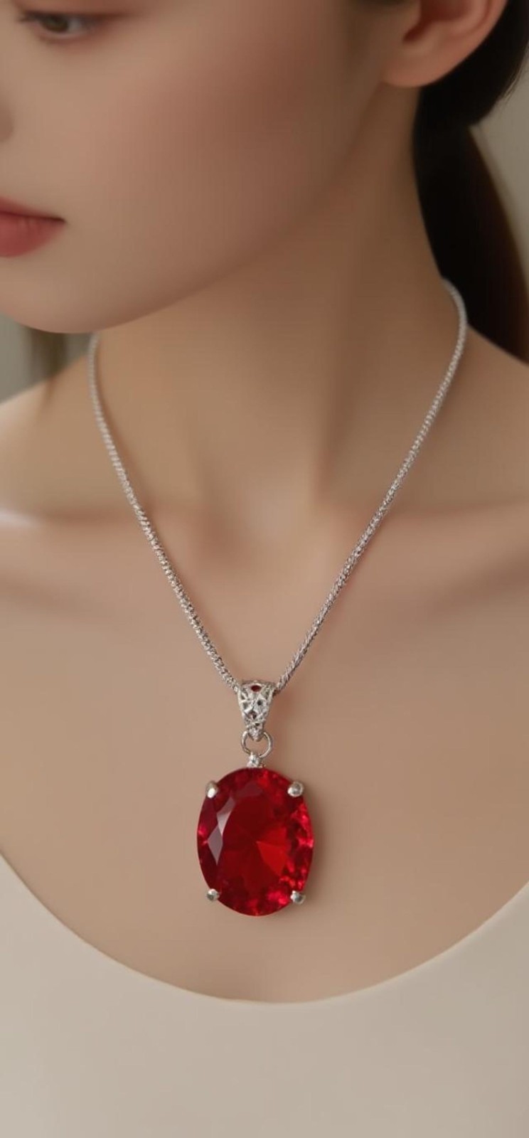 100.20 Ct Natural Red Ruby 925 Sterling Silver Pendant Certified Loose Gemstone