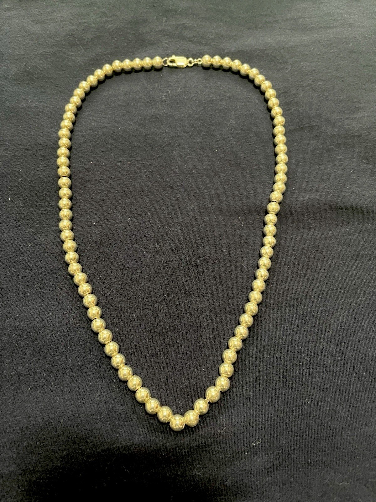 Italian Necklace Bal 24” 8mm Beads Silver 925 Italy