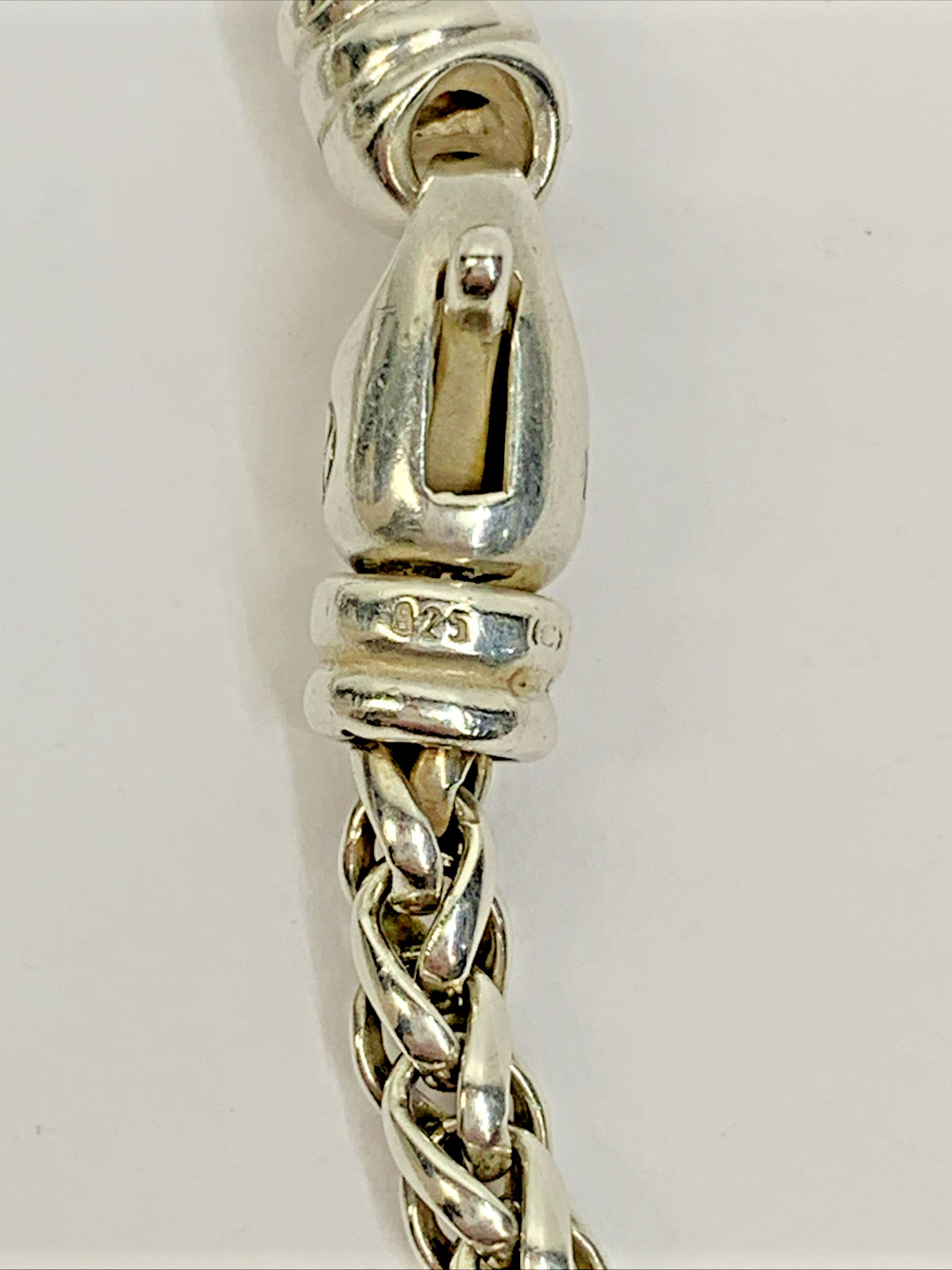 David Yurman Signed 925 Sterling Silver 4mm Wheat Weave Chain Necklace 16″ 23.5g