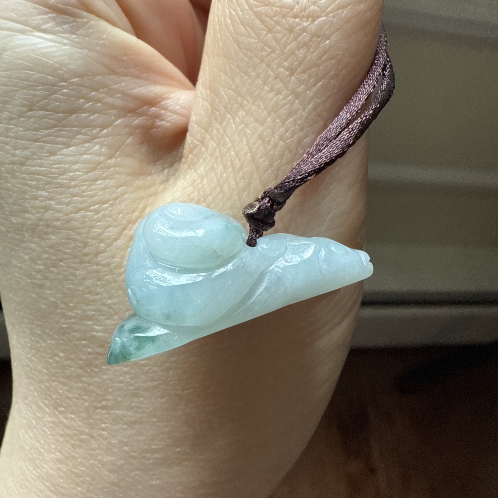 純天然翡翠A貨 untreated Myanmar Burma Grade A Jadeite 老坑冰水頭足蘭花蝸牛 手工雕Certified